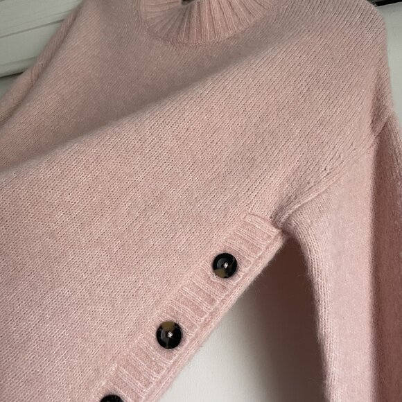 BODEN Fluffy Side Button Jumper Crew Neck Sweater Size 6 Pink Peach - Picture 6 of 16